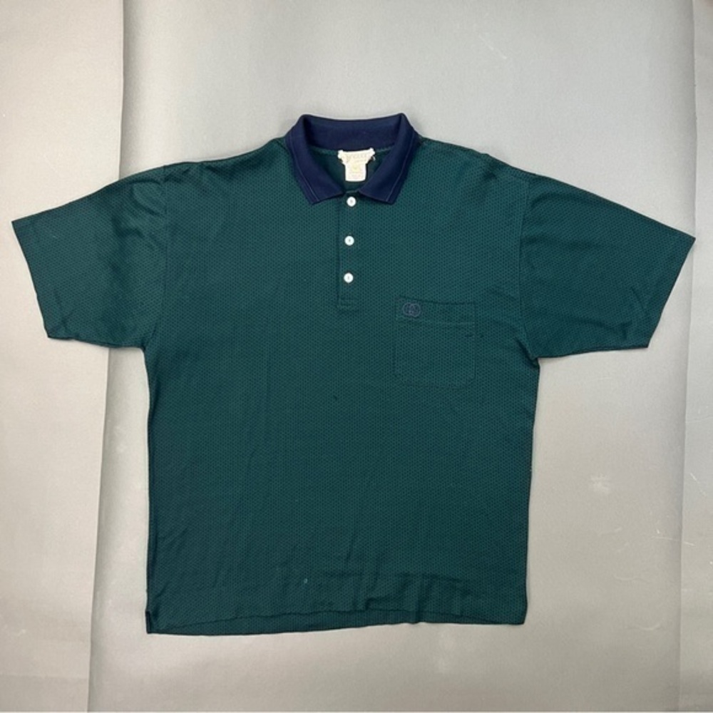 Archive GUCCI Embroidered Monogram Pocket Polo Tee Single Stitched Vintage Grail